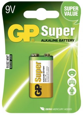 GP Super Alkaline 9V-batteri, 1604A/6LF22, 1-pack